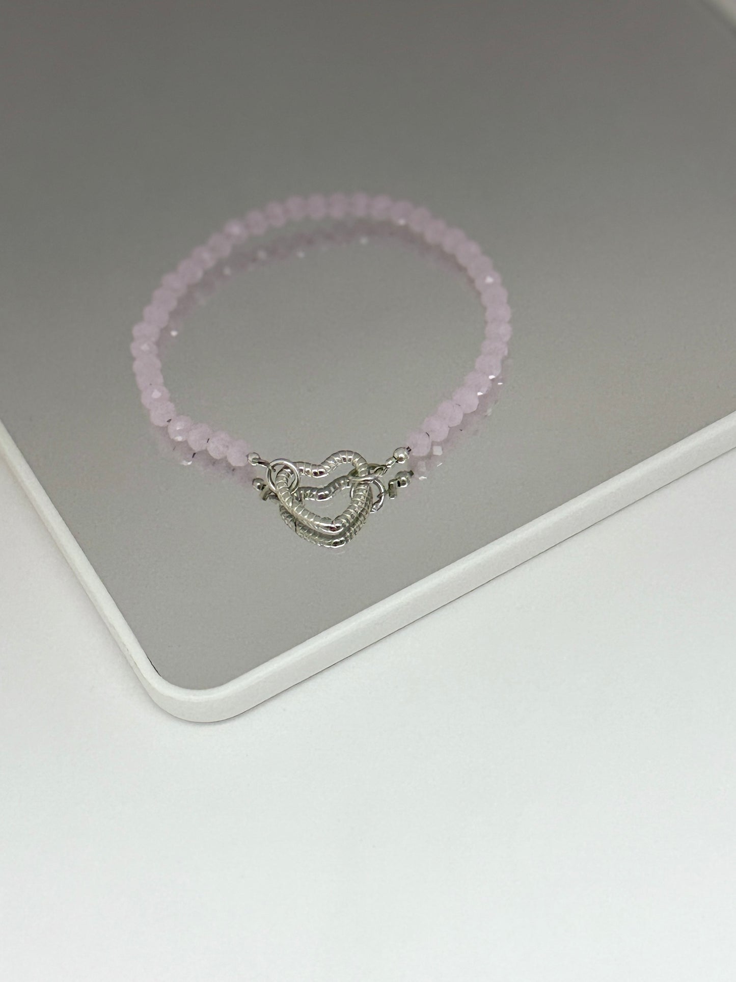 Pastel pink crystal bracelet