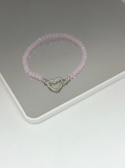 Pastel pink crystal bracelet