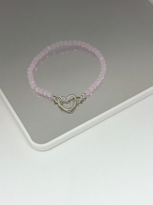 Pastel pink crystal bracelet