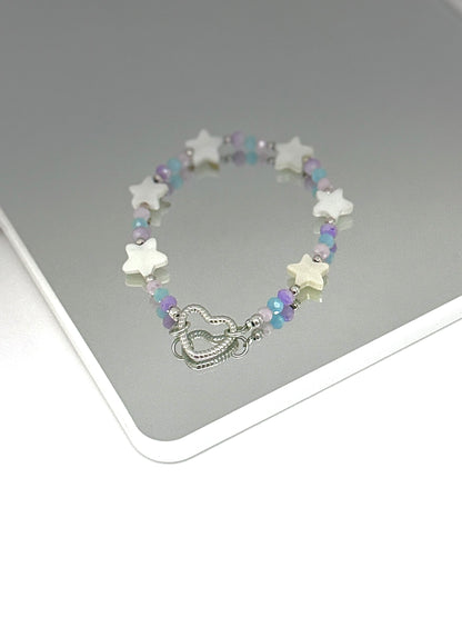 White stars and crystals bracelet
