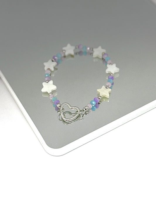 White stars and crystals bracelet