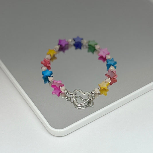 Multicolor Chrysolite and Crystal Star Bracelet