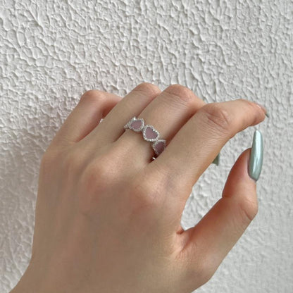 Anillo Corazones Rosas