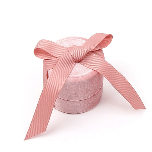 Caja para anillos terciopelo rosa