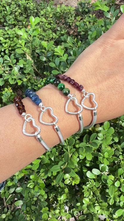 Brazalete Ojo de tigre Verde y Plata