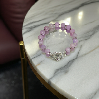 Pink Agate Sphere Bracelet